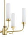 ARGON lampa wisząca mosiężny żyrandol z długimi ramionami i mlecznymi kloszami 5 płomienny PRESTON 2195 
