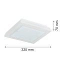 ARGON TABOR 7266 – mały drewniany plafon sufitowy, kremowa biel, 2xE27