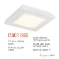 ARGON lampa natynkowa TABOR 1865 – średni drewniany plafon sufitowy, kremowa biel, 4xE27