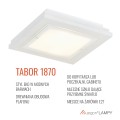 ARGON TABOR 1870 – duży drewniany plafon sufitowy, kremowa biel, 4xE27