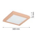 ARGON TABOR 7267 – mały drewniany plafon sufitowy, reach peach, 2xE27