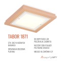 ARGON TABOR 1871 – duży drewniany plafon sufitowy, reach peach, 4xE27