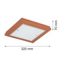 ARGON TABOR 7268 – mały drewniany plafon sufitowy, terakota, 2xE27