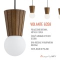 ARGON Lampa typu belka skandynawski minimalistyczny design drewniana lotka potrójna ciemna VOLANTE 6358