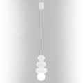 ARGON Lampa IP44 wisząca biała kulka, piramida okręgów szklany stos kamieni biały połysk ORLANDO PLUS 8785
