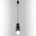 ARGON IP44 lampa wisząca czarno ciemna zieleń szkło stos kloszy biała kulka ORLANDO PLUS 8788
