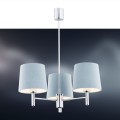 ARGON lampa wisząca żyrandol chrom 3-płomienny glamour welurowy abażur błękitny BOLZANO 1383