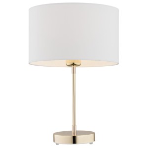 ARGON  lampa stołowa złota z białym okrągłym abażurem KARIN 4301