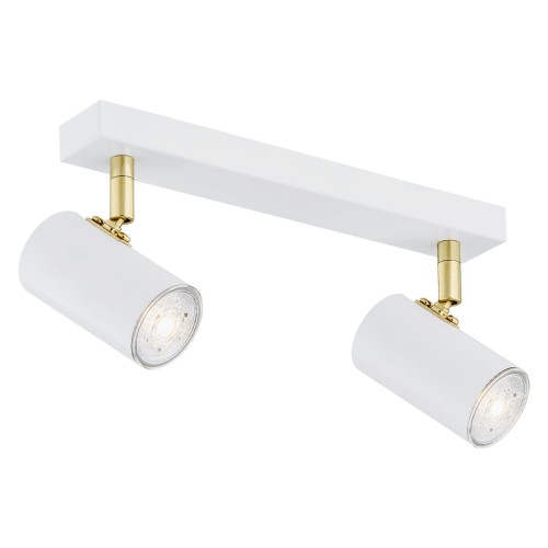 ARGON podwójny reflektor biały złote detale GU10 regulowany LAGOS 890