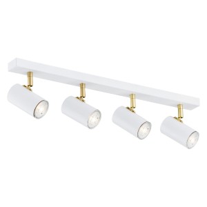 ARGON poczwórny reflektor biały złote detale GU10 regulowany LAGOS 1689
