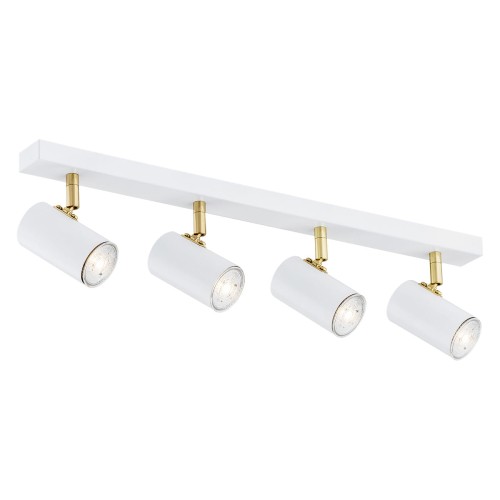 ARGON poczwórny reflektor biały złote detale GU10 regulowany LAGOS 1689