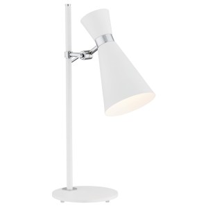 ARGON delikatna lampa stołowa biała elementy chrom LUKKA 3890