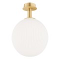 ARGON plafon, kinkiet reflektor kulka biała ryflowane szkło 25cm PALOMA 8505