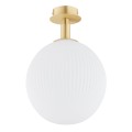 ARGON plafon, kinkiet reflektor kulka biała ryflowane szkło 25cm PALOMA 8505