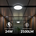 Plafon sufitowy LED okrągły czarny Lampa sufitowa 3 barwy światła 30cm IP54