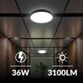 Plafon LED 36W okrągły czarny Lampa sufitowa 3 barwy światła 40cm IP54