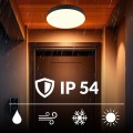 Plafon sufitowy LED okrągły czarny 3 barwy światła 3 poziomy jasności 50cm IP54