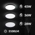 Plafon sufitowy LED okrągły czarny 3 barwy światła 3 poziomy jasności 50cm IP54