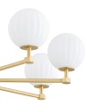 ARGON lampa wisząca złoty żyrandol 8 ramion białe kule ryflowane mosiądz szczotkowany PALOMA 5068