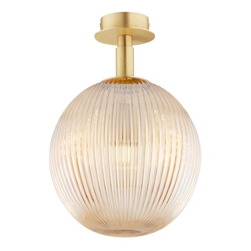 ARGON miodowa lampa sufitowa duża szklana kula ryflowana mosiądz PALOMA 8514 1.jpg