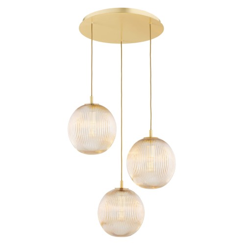 ARGON lampa wisząca żyrandol kaskadowy kule mosiądz ryflowanie miodowa PALOMA 6311   1.jpg
