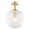ARGON lampa sufitowa kula plafon szkło ryflowane mosiądz PALOMA 8516