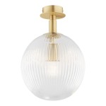 ARGON lampa sufitowa kula plafon szkło ryflowane mosiądz PALOMA 8516