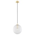 ARGON lampa wisząca elegancka szklana kula ryflowane złoto PALOMA 8517