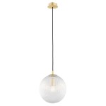 ARGON lampa wisząca elegancka szklana kula ryflowane złoto PALOMA 8517