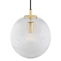 ARGON lampa wisząca elegancka szklana kula ryflowane złoto PALOMA 8517