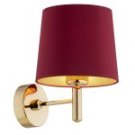 ARGON ksamitny czerwony abażur kinkiet  lampa ścienna kwintesencja elegancji i stylu PONTE PLUS 8311