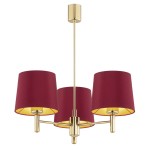 ARGON aksamitny czerwony abażur żyrandol glamour  lampa wisząca   PONTE PLUS 6266