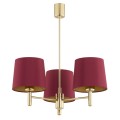 ARGON aksamitny czerwony abażur żyrandol glamour  lampa wisząca   PONTE PLUS 6266