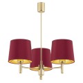 ARGON aksamitny czerwony abażur żyrandol glamour  lampa wisząca   PONTE PLUS 6266
