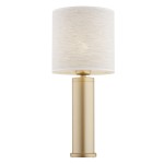 ARGON lampa stołowa minimalistyczna lampa biurkowa złota z lnianym abażurem RIVA 8315