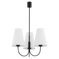 ARGON lampa wisząca 3XE27 czarny żyrandol  tkaninowe białe abażury SAFIANO 6268