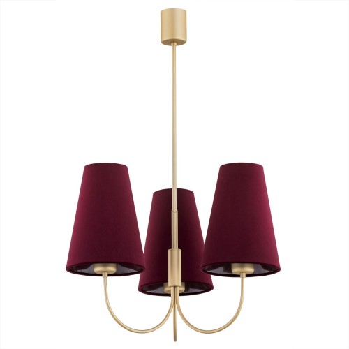 ARGON lampa wisząca zloty żyrandol do salonu, bordowy abażur, delikatny stelaż, solidne wykonanie SAFIANO 6270   0b7ad632320fb919299a8776fcd74b2a.jpg