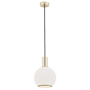 ARGON szklana lampa wisząca klosz kielich mleczne szkło złote dodatki SAGUNTO 4357