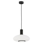 ARGON czarna lampa wisząca owalny klosz szkło opal SAGUNTO PLUS 8565