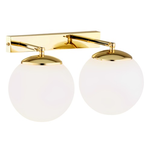 ARGON IP44 podwójny kinkiet lampa ścienna złota z mleczną kulą SATELITE PLUS 1052  1.jpg