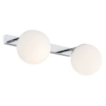 ARGON   podwójny kinkiet IP44 lampa ścienna chrom  z mleczną kulą SATELITE 840 