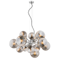 ARGON żyrandol glamour szklane klosz kule  grafit z elementami chrom E27 15-płomienny SATELITE 5022