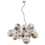 ARGON żyrandol glamour szklane klosz kule  grafit z elementami chrom E27 15-płomienny SATELITE 5022
