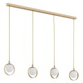 ARGON lampa wisząca na listwie złota obręcz biała kulka stylowa lampa poczwórna SATURNIA 1809