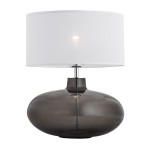 ARGON lampa stołowa szklana na konsolę stolik nocny dymna z białym abażurem 1-płomienna E27 SEKWANA 3050