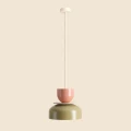 Lampa zwis Oliwkowo-koralowa lampa wisząca UTO Pistachio-Coral ø30cm ARTERA