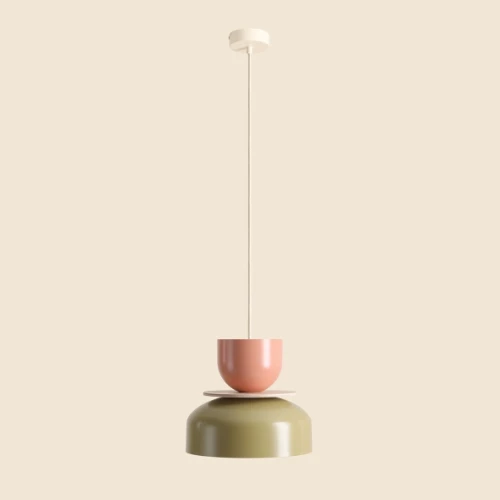 Lampa zwis Oliwkowo-koralowa lampa wisząca UTO Pistachio-Coral ø30cm ARTERA 1.jpg