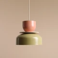 Lampa zwis Oliwkowo-koralowa lampa wisząca UTO Pistachio-Coral ø30cm ARTERA