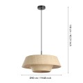 Lampa wisząca 1XE27 rafia MARFORD  44096 EGLO