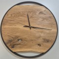 Zegar dębowy olejowany drewniany wiszący ścienny ręcznie robiony Ø 59 cm  Hand Made